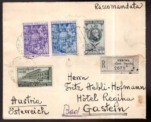 Italia Repubblica, raccomandata del 1950 per l'Austria pluriaffrancata    -HH34 - Imagen 1 de 3