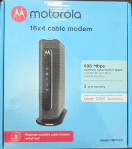 Motorola 16x4 Cable Modem Model MB7420 686 Mbps Channel Bonding - Picture 1 of 4