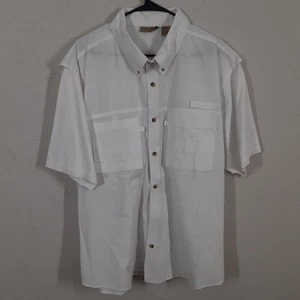 Camicia robusta terra con bottoni adulto XL bianca manica corta outdoor schiena ventilata - Foto 1 di 11