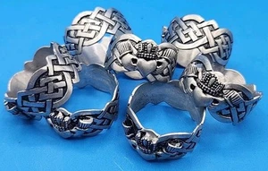 Set Of 7 Celtic Design Napkin Rings Crazy Cool Design In EUC - Picture 1 of 7