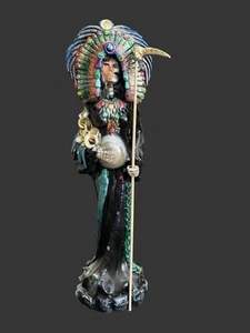 Santa Muerte Reencarnada Embarazada Statue Heiliger Tod 23" Schwanger * Negra * - Bild 1 von 10
