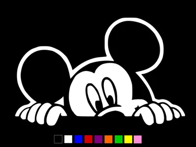ORACAL MICKEY MOUSE PEEKING Vinyl Decal Laptop Window Car Sticker CHOOSE SIZE COLOR