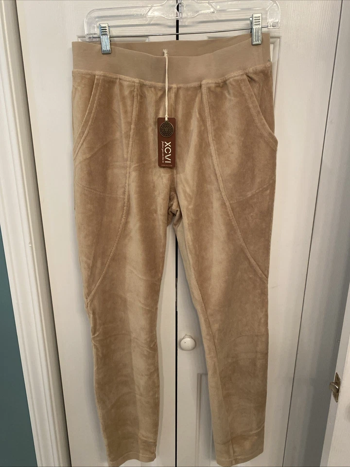 Pantalones ajustados de pana acanalados tostados medianos XCVI para mujer - suaves cómodos Foto 1 de 4