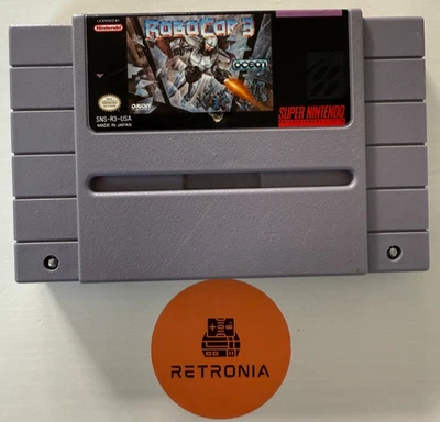 Robocop 3 Super Nintendo SNES Game Cart NTSC  Fully Cleaned & Tested - Image 1 of 3
