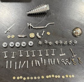 LEGO Chrome Silver Rock Drill Lot 4990 Cave Excavator Cone 28598 + Vintage Coins