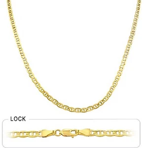 4.00mm 20" 13.40gm 14k Gold Yellow Men's Mariner Concave Chain Polish Necklace - Picture 1 of 3