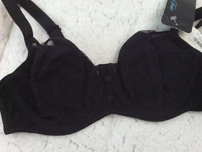 BNWT BRAVISSIMO  BLACK underwired bra uk 30D  usa 30C  euro 65D  france 80D - Image 1 of 4