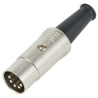1*5 PIN DIN Connector Midi Cable Audio Plug Male Inline Silver+Black AU