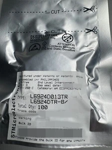 100 un. | L6924D013TR | STM | Cargador de batería IC | Nuevo | Envío gratuito - Imagen 1 de 2