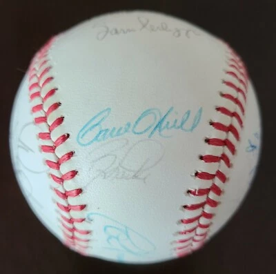 RARE 1992 Cincinnati Reds Team 28x Signed Baseball Perez Larkin O’Neill JSA LOA - Image 1 of 4