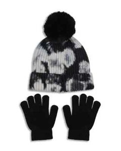 Capelli New York Tie Dyed Hat & Gloves Set Girls' S/M Black Combo Pull On - Picture 1 of 14