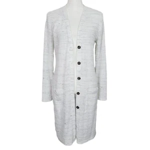 Nine Britton Sz Small Duster Cardigan Off White Full Button Up Ultra Soft EUC - Picture 1 of 10