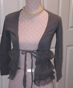 Scooter Brown Girls Cardigan Jacket with Ruffles Size L (14) Grey - Picture 1 of 4