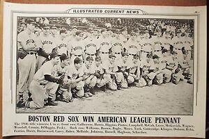 1946 ICN  Display Poster Boston Red Sox Team AL Pennant Ted Williams Doerr FS