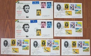 Lot 7x FDC's Ghana Africa First Day Covers 1959 Football & Abraham Lincoln Anniv - Picture 1 of 4