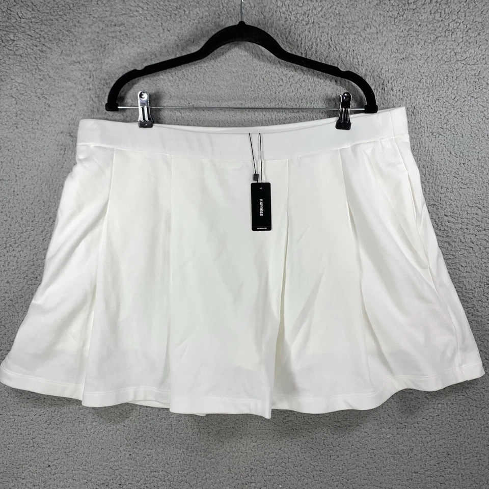 Express Skort Plisado XL Blanco Vellón Cómodo Suave Nuevo con Etiquetas Informal Mini Bolsillos Escolares Foto 1 de 4