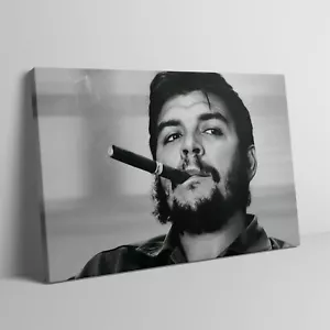 Ernesto Che Guevara Smoking a Cigar Cuban Revolution Canvas Wrap Print - Picture 1 of 6