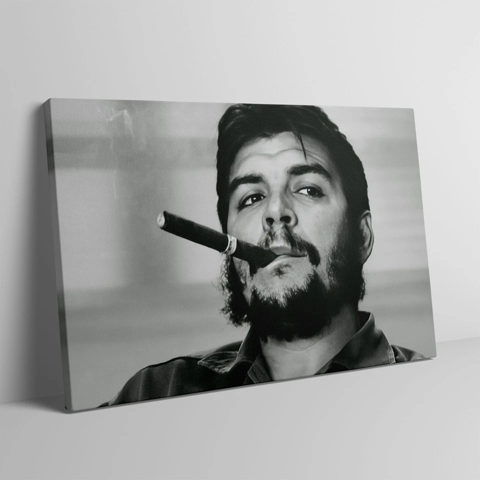 Ernesto Che Guevara Smoking a Cigar Cuban Revolution Canvas Wrap Print  - Image 1 of 4