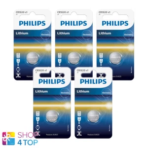 5 PHILIPS CR1620 LITHIUM BATTERIES 3V CELL COIN BUTTON DL1620 1BL EXP 2027 NEW - Picture 1 of 1