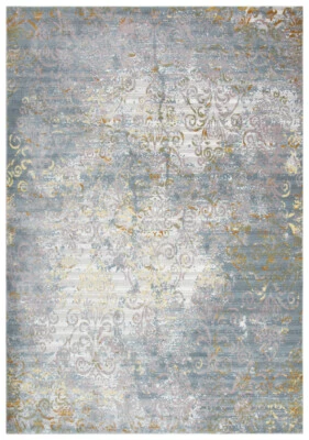 Rizzy Rugs Blue Petals Vines Bulbs Scrolls Contemporary Area Rug Floral PRI106 - Image 1 of 4