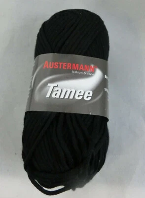 (50 € /kg): 50 g Austermann TAMEE,  Fb. 002 schwarz, weiches Bändchen   #4369 - Bild 1 von 2