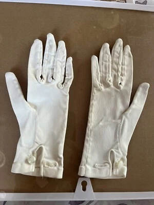 Luvas Kay The Hand of Fashion W Alemanha Vintage Cetim Elástico Médio - Imagem 1 de 4