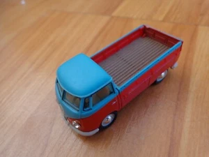 1/72 Cararama Classico Volkswagen VW T1 Pick Up Rosso/Blu Modellino Auto - Foto 1 di 1