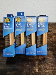 4  Shoe Gear Shoe Brush Professional Quality Hardwood Block Horsehair Bristles - Picture 1 of 4
