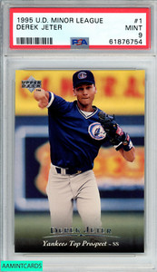 1995 UPPER DECK MINOR LEAGUE DEREK JETER #1 NEW YORK YANKEES HOF PSA 9 MINT