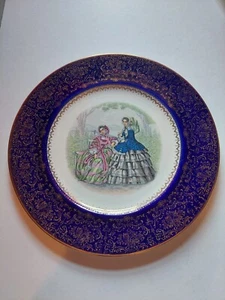 Cobalt Blue Imperial Salem China Co Service Plate 23 Karat Victorian with Hanger - Picture 1 of 3