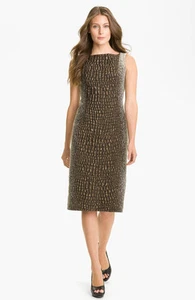 $630 Nuevo Vestido Lafayette Talla 8 148 Nueva York Marrón Faith Shift - Imagen 1 de 9