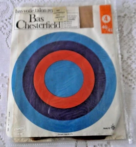 Paire bas voile stop maille CHESTERFIELD couleur marron Taille 4 VINTAGE - Bild 1 von 3