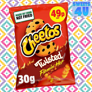 Full Box of 30 Cheetos Flamin' Hot Flavour Corn Snacks Crisps 30g Bags £13.99
