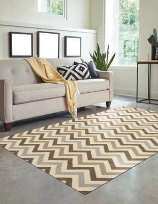 Handmade Wool Flatweave Reversible Chevron Rug | Vibrant Multi-Colored Area Rug - Image 1 of 4