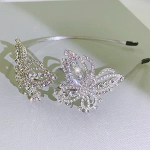 Shiny Butterfly Headband Glamorous Crystal Headwear  Girls Accessories - Picture 1 of 12