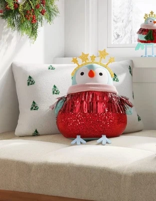 2025 Target Wondershop Featherly Friends Bird Tinsel Throw Pillow NEW - Image 1 of 4