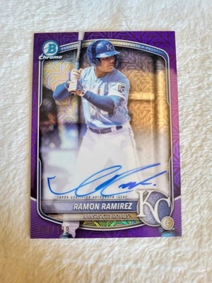 Ramon Ramirez 2025 Bowman Chrome Auto BMA-RR Purple Mojo Refractor /199 - Image 1 of 3