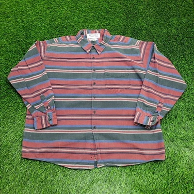 Camisa De Colección J.Crew Estilo Suroeste Franela Botón 2XL 28x29 Rayas Horizontales Foto 1 de 4