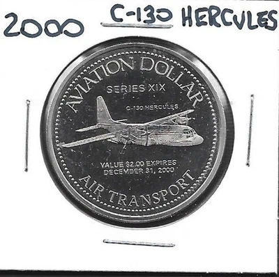 2000 C-130 HERCULES Air Transport Aviation Two Dollar Coin - Image 1 of 2