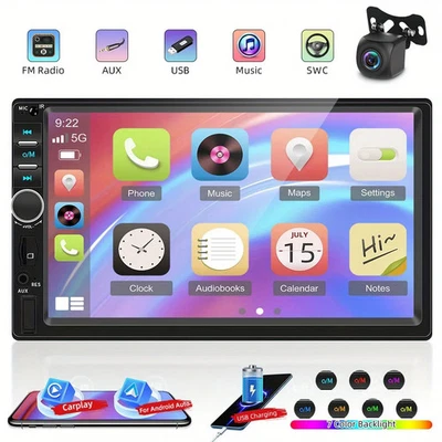 7" HD Touch Screen Car Stereo,USB,FM Radio,Wireless,Mirror Link,2Din Audio - Image 1 of 4