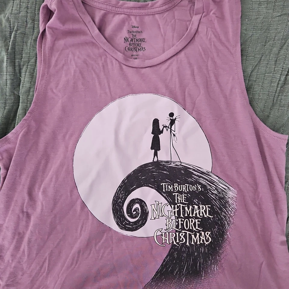 Camiseta sin mangas Pesadilla antes de Navidad para mujer XL Sleep Lounge púrpura Foto 1 de 4