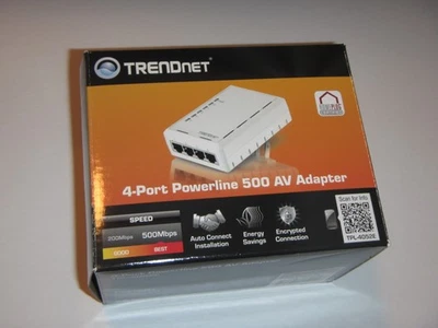 TRENDnet TPL-4052E 500 MB/s Powerline AV 4x Port Ethernet Adapter, Open Box - Image 1 of 4