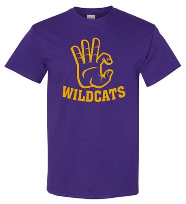 WILDCATS WC HAND SIGN T-SHIRT, Popular School Colors, Gildan Youth & Adult sizes - Image 1 of 4