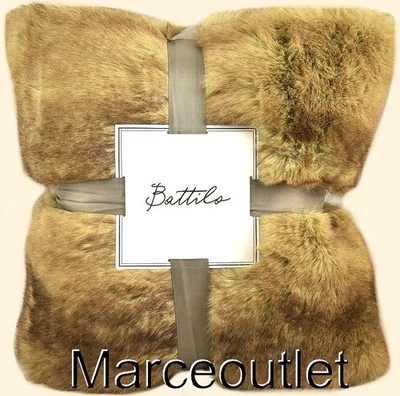 Tiro de piel sintética de lujo Battilo Home 50" x 60" camello Foto 1 de 4