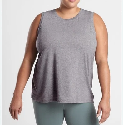 Athleta talla grande 3X tanque vital 2.0 gris elástico atletismo atletismo cuello alto Foto 1 de 4