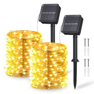 Solar Powered Fairy Light House Decoration String Lamp Warm White for Party Z6I5 - Picture 1 of 9