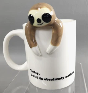 Deco'dyne - Faultier Kaffee/Tee Becher 12 Unzen - "Heute werde ich absolut nichts tun" - Bild 1 von 6