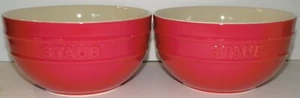 STAUB Red Cherry Ceramic Large Universal 2-Piece Bowl Set~ NIB - Picture 1 of 10