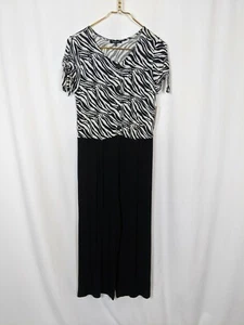 Takara Girls Black White Zebra Print Short Bow Sleeve Jumpsuit Sz XL NEW NWT - Picture 1 of 9