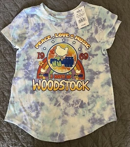 NWT Woodstock Tie Dye Girls Graphic Tee - Size Medium - Picture 1 of 4